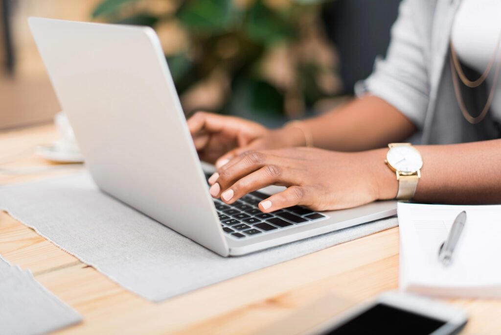 Woman doing technical SEO for a client