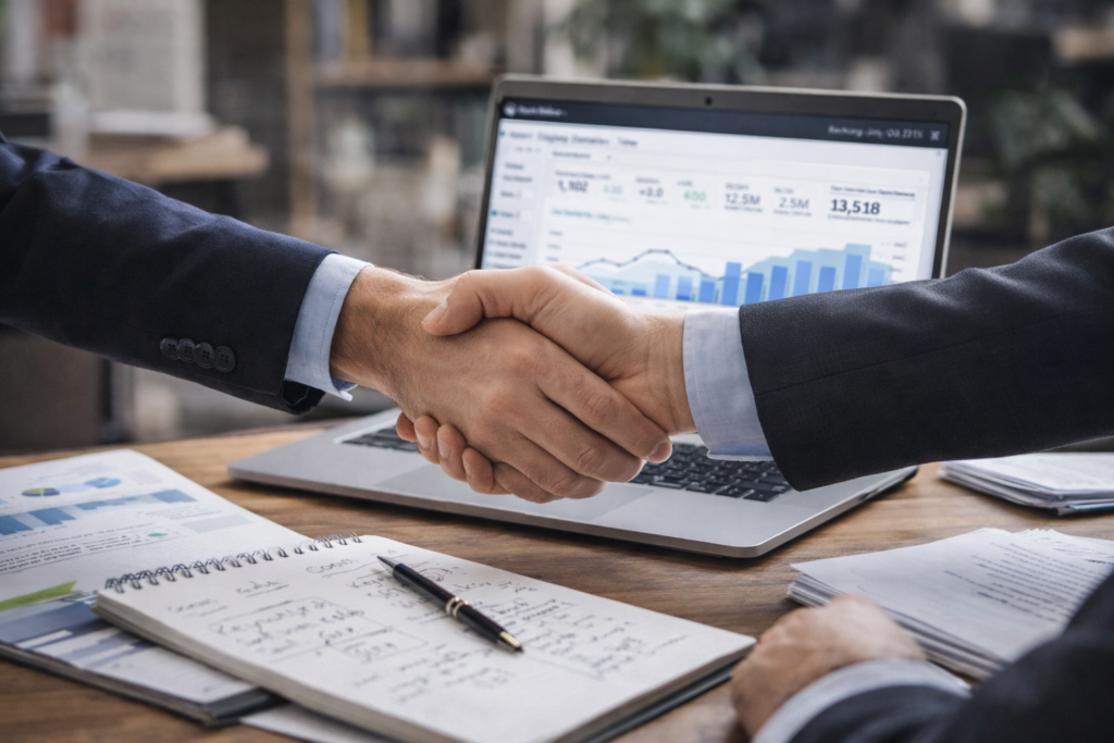 Digital marketing professionals building website authority through strategic partnerships and backlinks